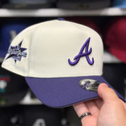 New Era Atlanta Braves '2025 All Star Game' A-Frame Creme/Purple 9FORTY Snapback - Product Image