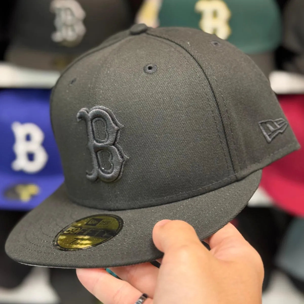 New Era Boston Red Sox All Black 59FIFTY Fitted Hat - Product Image