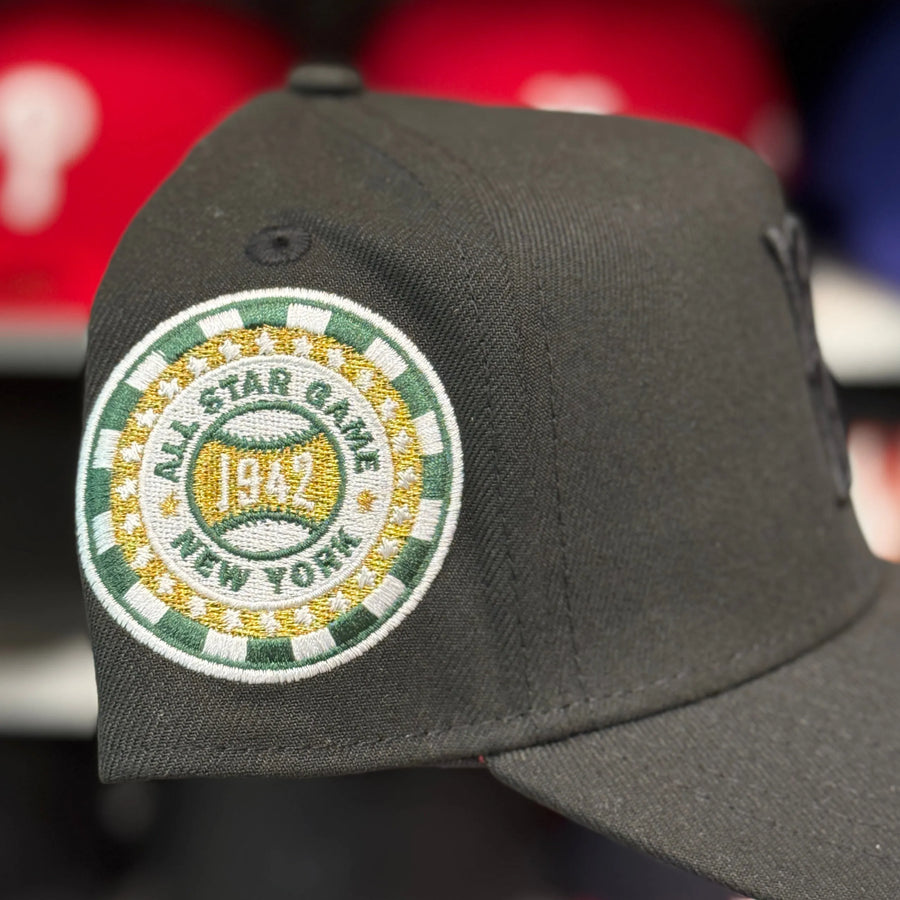 New Era Brooklyn Dodgers '1942 All Star Game' A-Frame All Black 9FORTY Snapback - Scarlet - Product Image
