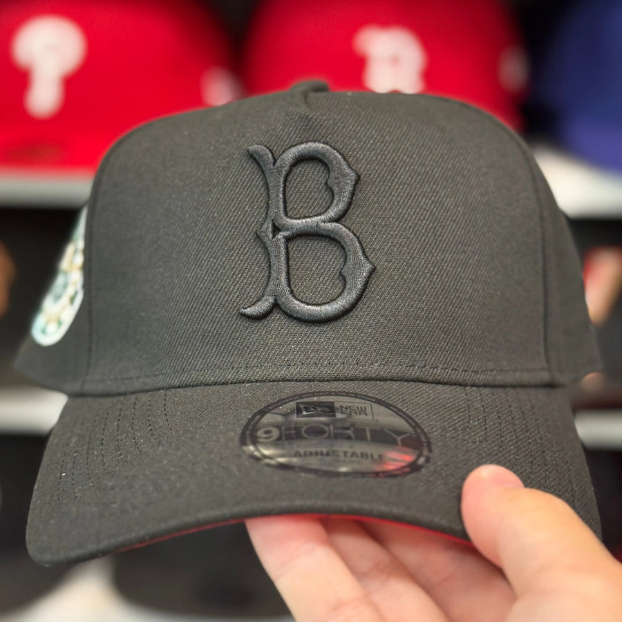 New Era Brooklyn Dodgers '1942 All Star Game' A-Frame All Black 9FORTY Snapback - Scarlet - Product Image