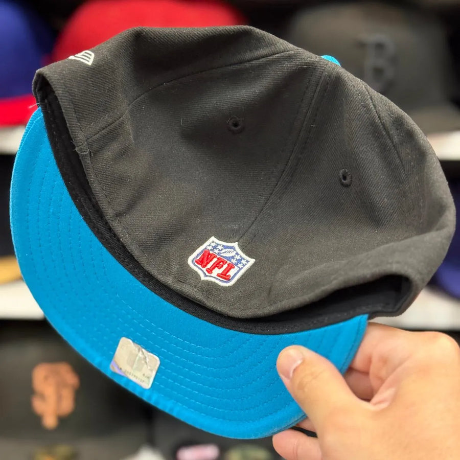 New Era Carolina Panthers Black/Teal 59FIFTY Fitted Hat - Product Image