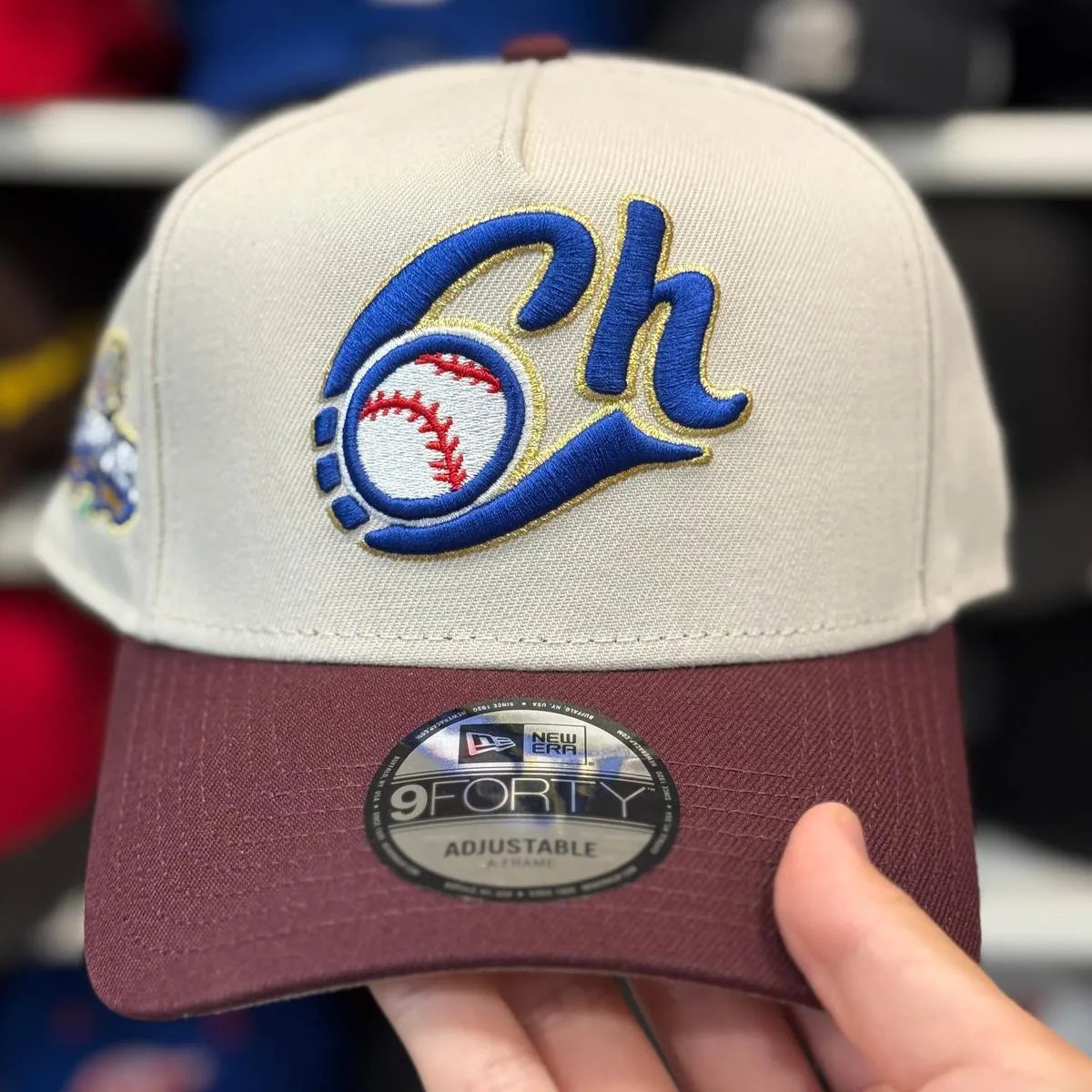New Era Charros de Jalisco 'Campeones' A-Frame Creme/Maroon 9FORTY Snapback - Product Image