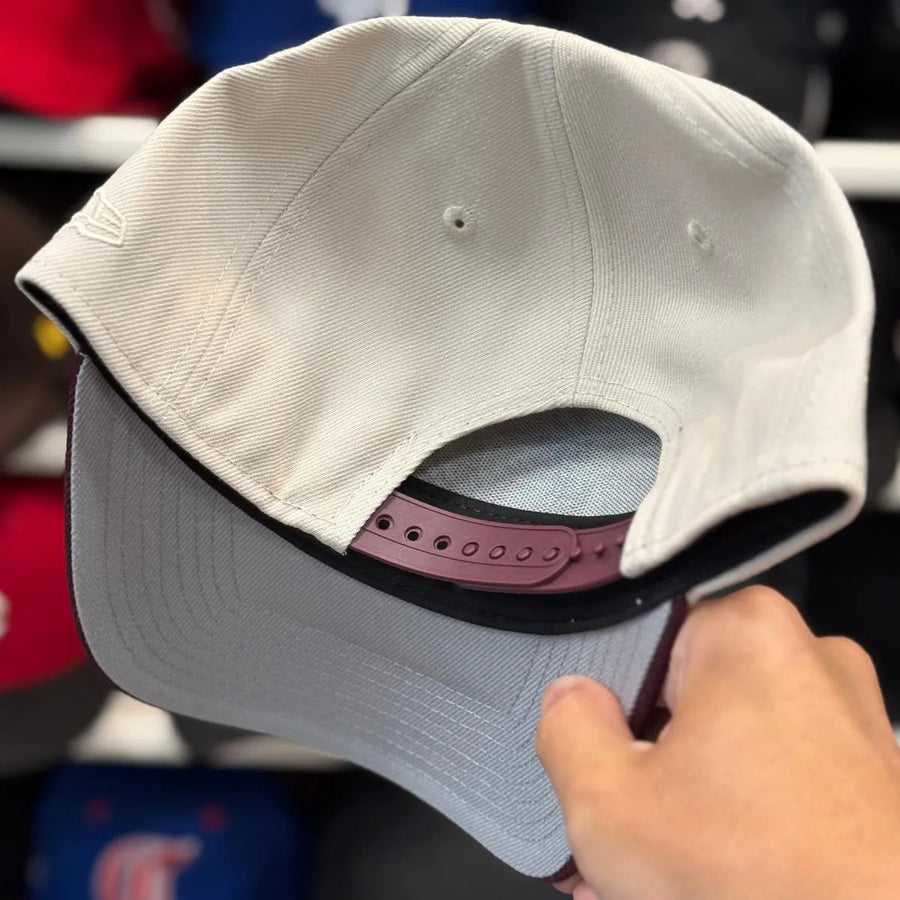 New Era Charros de Jalisco 'Campeones' A-Frame Creme/Maroon 9FORTY Snapback - Product Image