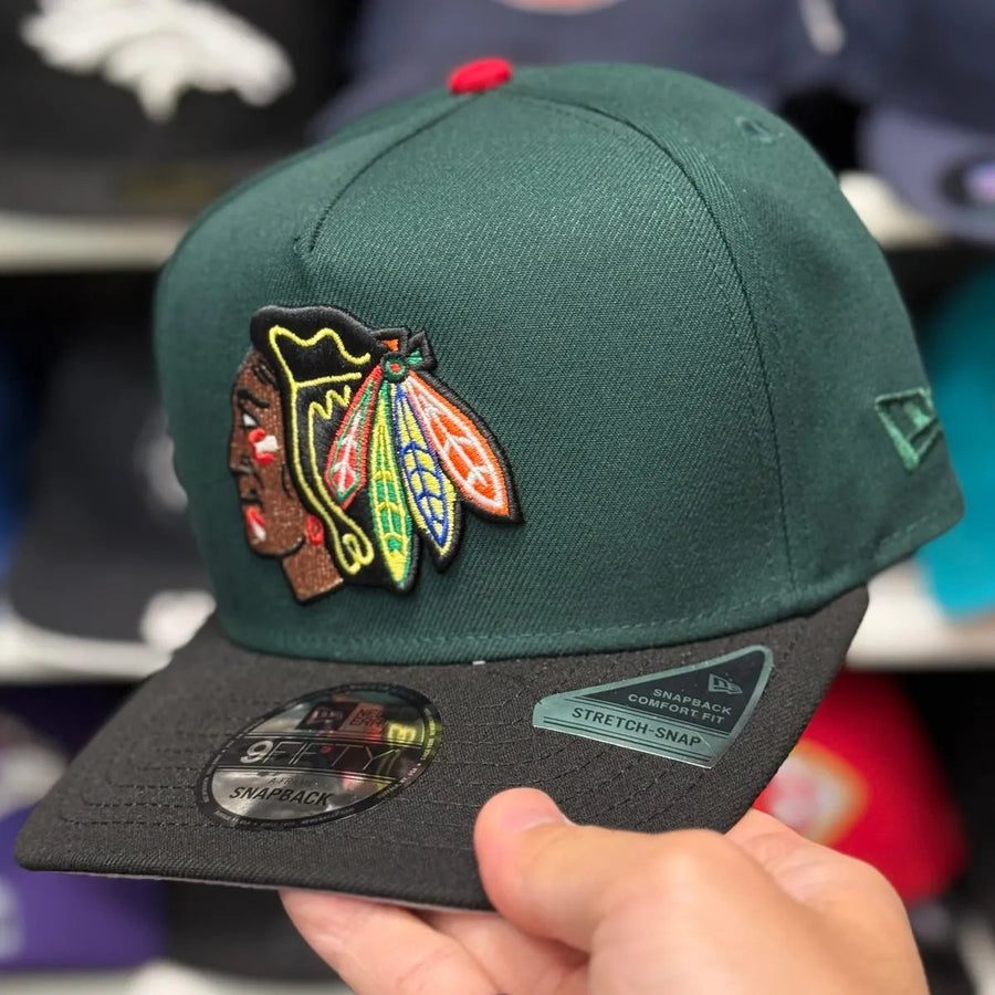 New Era Chicago Blackhawks 'All Star Game' A-Frame Dark Green/Black 9FIFTY Snapback - Mistwood - Product Image