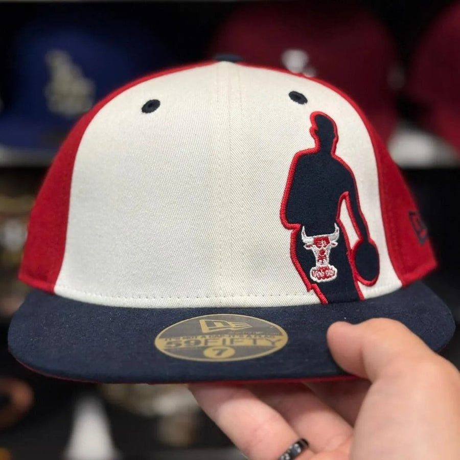 New Era Chicago Bulls 'NBA Outline' Multicolor Suede 59FIFTY Fitted Hat - Product Image