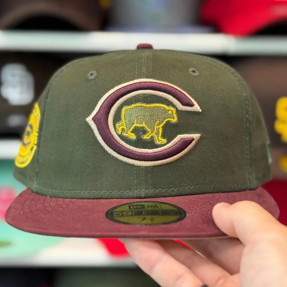 New Era Chicago Cubs 'Century of the Cubs' Olive/Maroon 59FIFTY Fitted Hat - Product Image