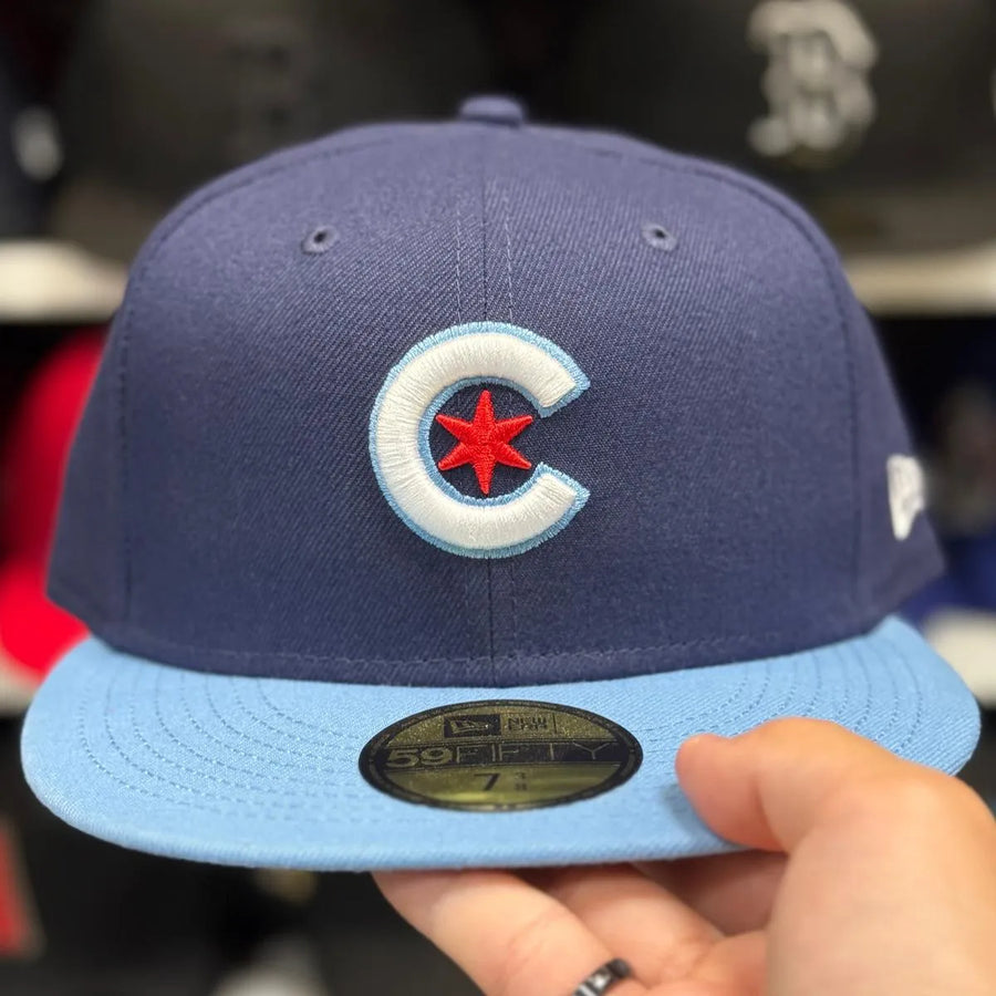 New Era Chicago Cubs Navy/Light Blue 59FIFTY Fitted Hat - Product Image