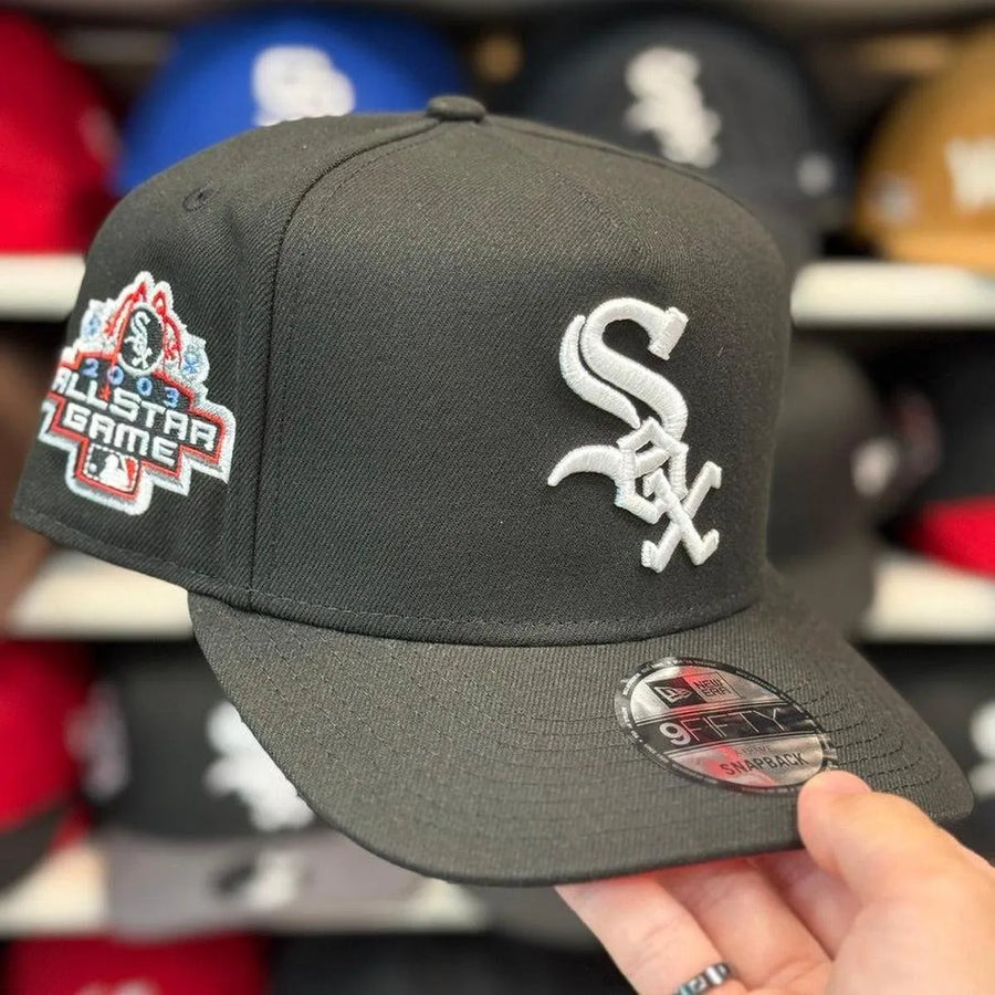 New Era Chicago White Sox '2003 All Star Game' A-Frame Black 9FIFTY Snapback | Red Under Brim - Product Image