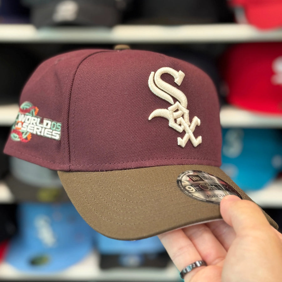 New Era Chicago White Sox '2005 World Series' A-Frame Purple/Brown 9FORTY Snapback - Product Image