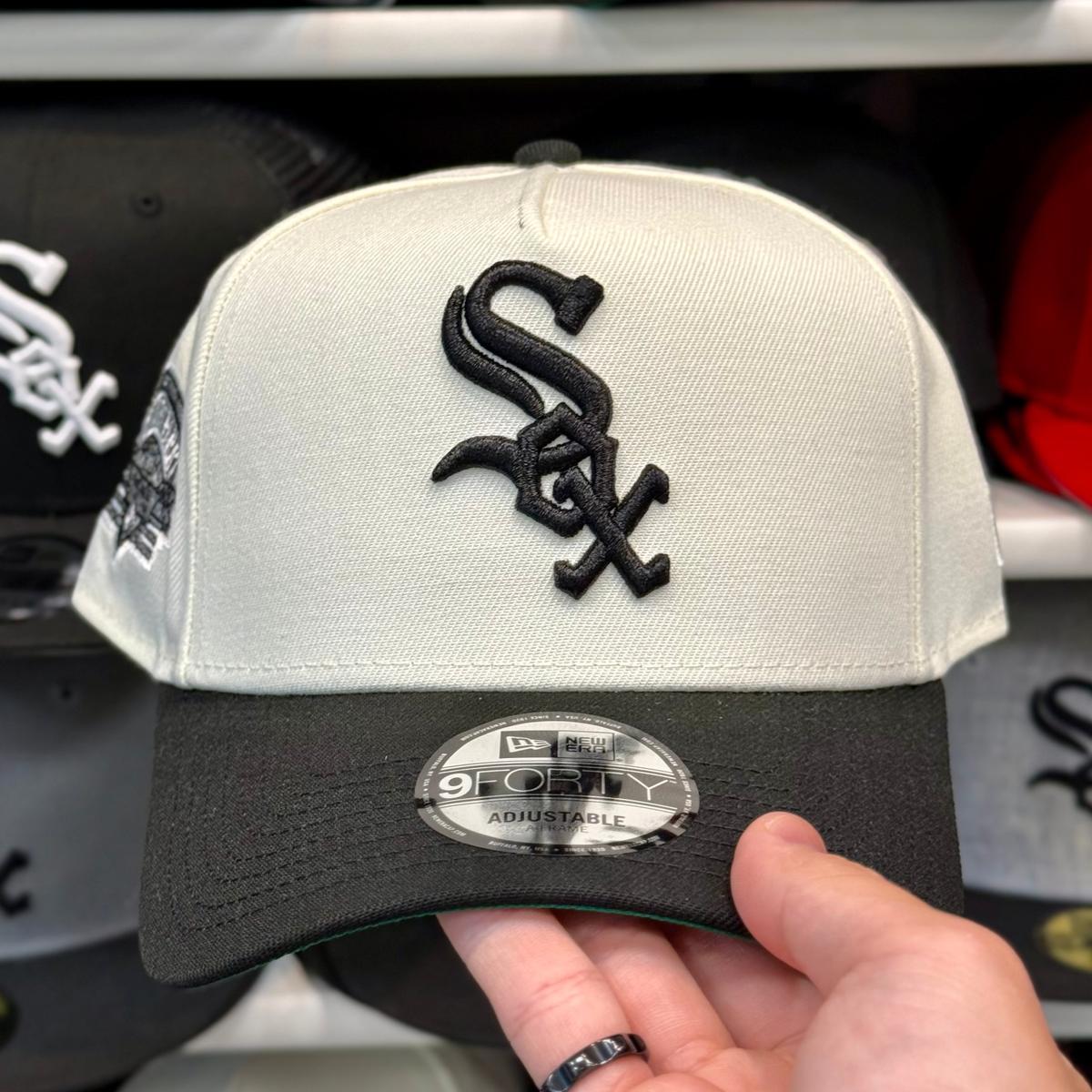 New Era Chicago White Sox 'Comiskey Park' A-Frame Creme/Black 9FORTY Snapback - Product Image