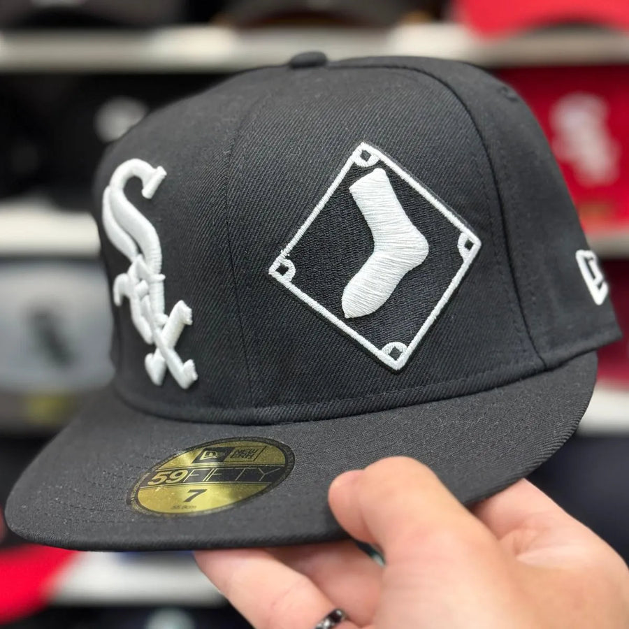 New Era Chicago White Sox 'Dual Logo' Black 59FIFTY Fitted Hat - Product Image