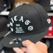 New Era Chicago White Sox 'Old English Font' Black 9FIFTY Snapback - Product Image