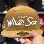 New Era Chicago White Sox 'Script Logo' Beige Corduroy 9FIFTY Snapback - Product Image