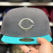 New Era Cincinnati Reds Grey/Turquoise 59FIFTY Fitted Hat - Product Image