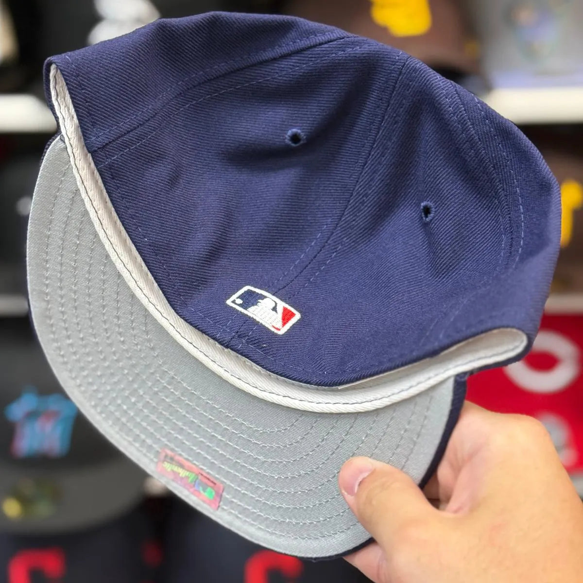 New Era Cleveland Indians 'Chief Wahoo Logo' Navy Vintage 59FIFTY Fitted Hat - Product Image
