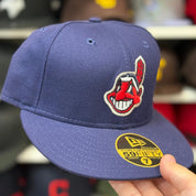 New Era Cleveland Indians 'Chief Wahoo Logo' Navy Vintage 59FIFTY Fitted Hat - Product Image