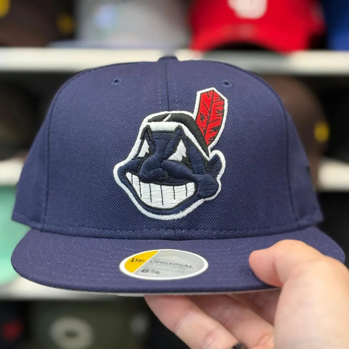 New Era Cleveland Indians 'Chief Wahoo' Navy 59FIFTY Fitted Hat - Product Image
