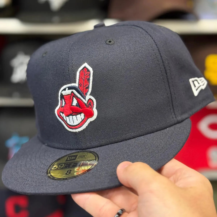 New Era Cleveland Indians 'Chief Wahoo' Navy 59FIFTY Fitted Hat - Product Image