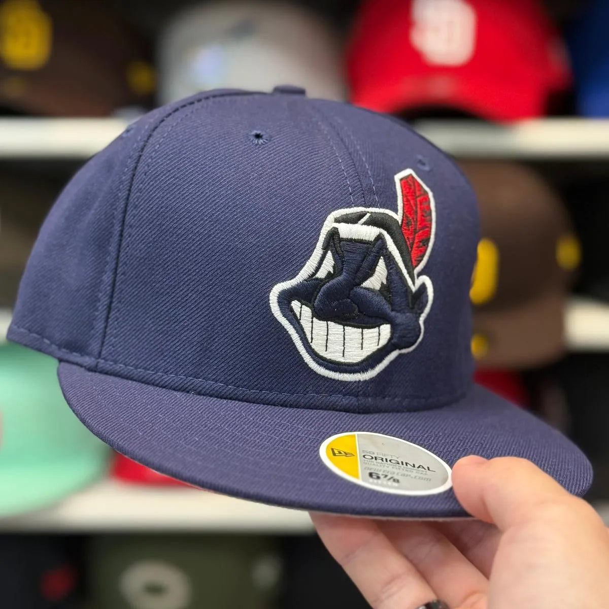 New Era Cleveland Indians 'Chief Wahoo' Navy 59FIFTY Fitted Hat - Product Image
