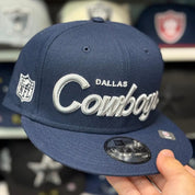 New Era Dallas Cowboys 'Script Logo' Navy/Silver 9FIFTY Snapback - Product Image