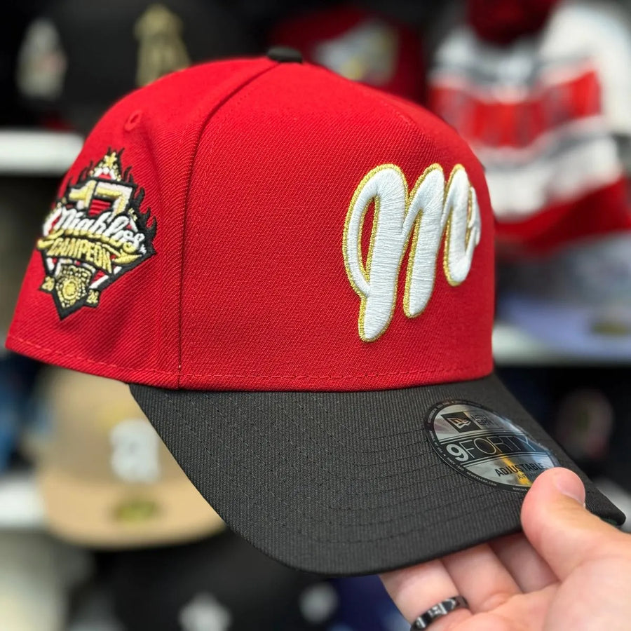 New Era Diablos Rojos del México '2024 Campeon' A-Frame Red/Black 9FORTY Snapback | Glow in the Dark - Product Image