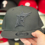 New Era Florida Marlins All Black 9FIFTY Snapback - Product Image