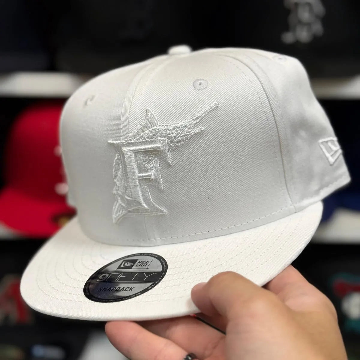 New Era Florida Marlins All White 9FIFTY Snapback - Product Image