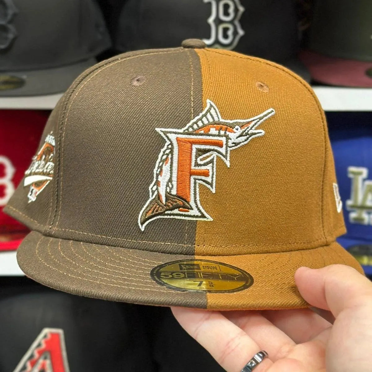 New Era Florida Marlins 'World Series' Tan/Caramel 59FIFTY Fitted Hat - Product Image