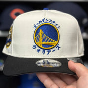 New Era Golden State Warriors 'Katakana 7x Champions' A-Frame Creme/Black 9FIFTY Snapback - Product Image