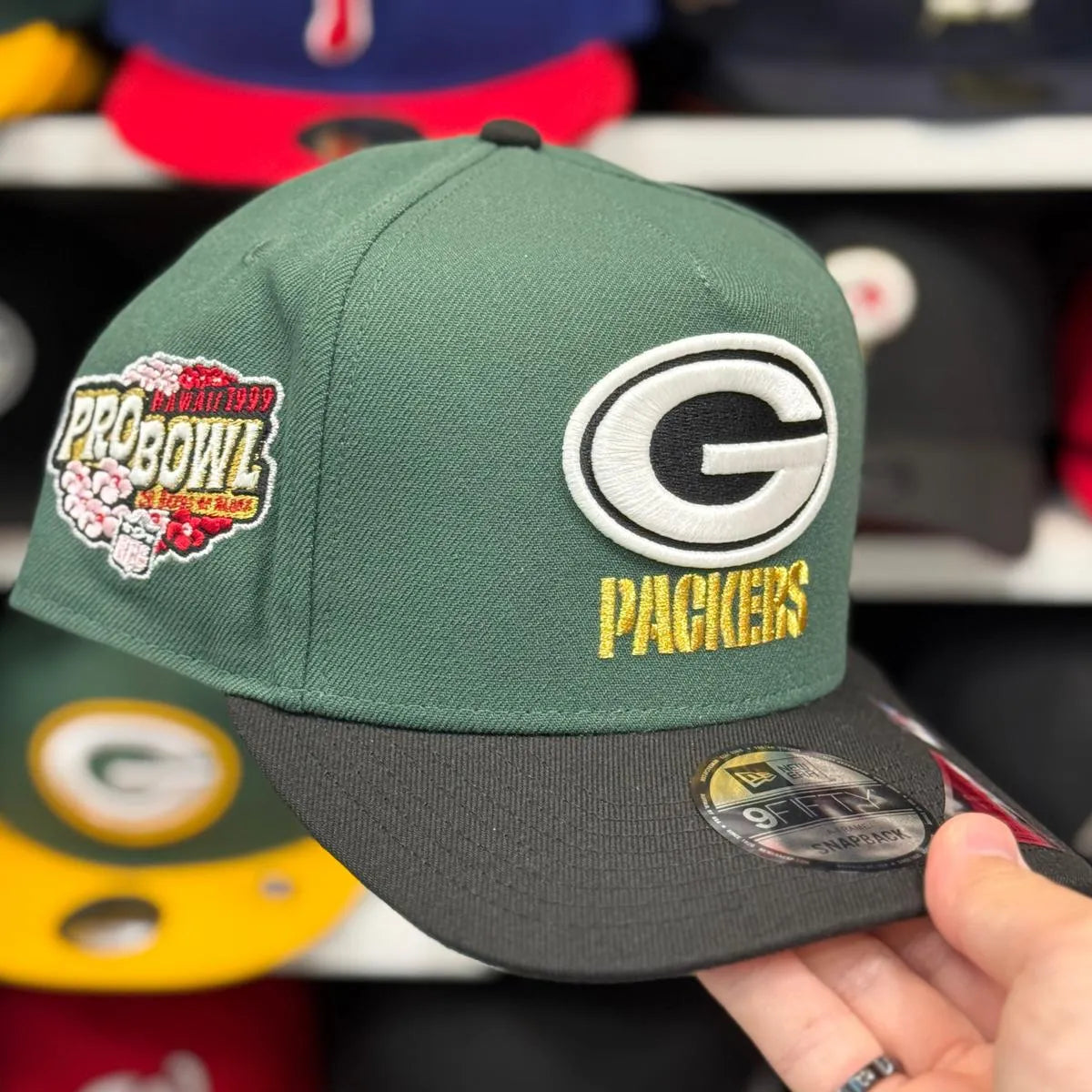 New Era Green Bay Packers '1999 Pro Bowl' A-Frame Green/Black 9FIFTY Snapback - Product Image