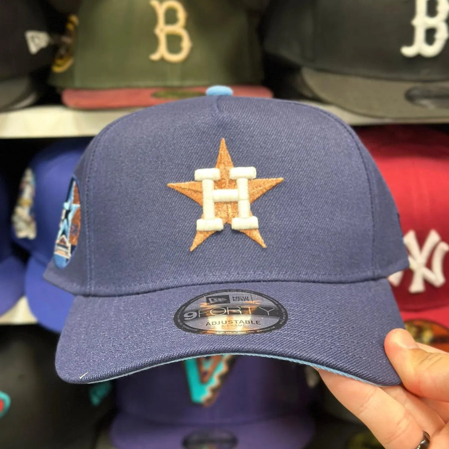 New Era Houston Astros '1965 - 1999 Patch' A-Frame Navy 9FORTY Snapback - Product Image