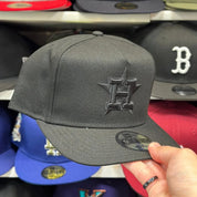 New Era Houston Astros A-Frame Black/Black 9FIFTY Snapback - Product Image