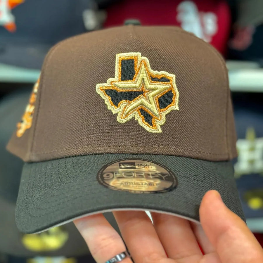 New Era Houston Astros Texas '45th Anniversary' A-Frame Brown/Black 9FORTY Snapback - Product Image