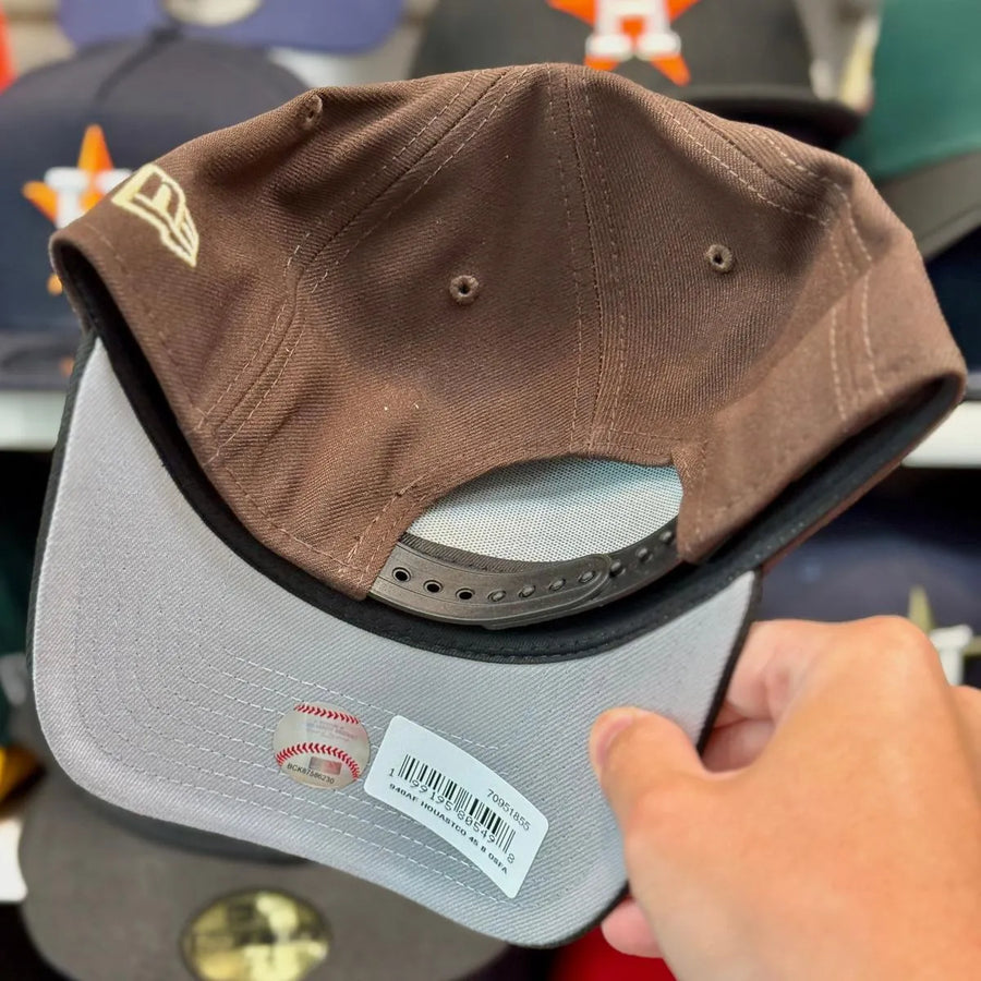 New Era Houston Astros Texas '45th Anniversary' A-Frame Brown/Black 9FORTY Snapback - Product Image