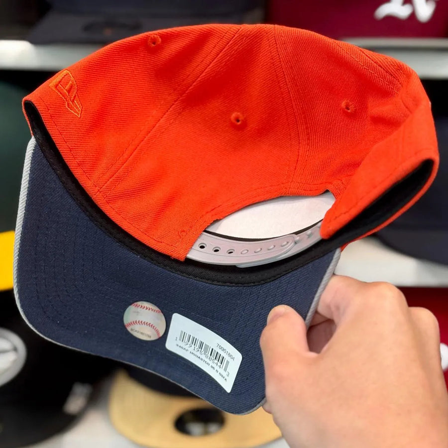 New Era Houston Astros 'World Series' A-Frame Orange/Silver 9FORTY Snapback - Product Image