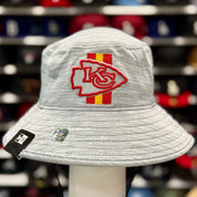 New Era Kansas City Chiefs Bucket Hat | Silver / Red Under Brim - Product Image