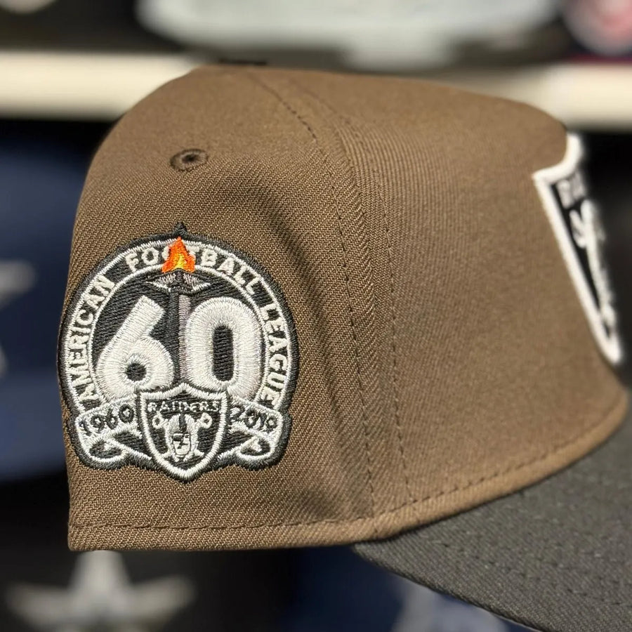 New Era Las Vegas Raiders '60th Anniversary' A-Frame Brown/Black 9FORTY Snapback - Product Image