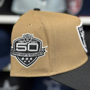 New Era Las Vegas Raiders '60th Anniversary' A-Frame Tan/Black 9FORTY Snapback - Product Image