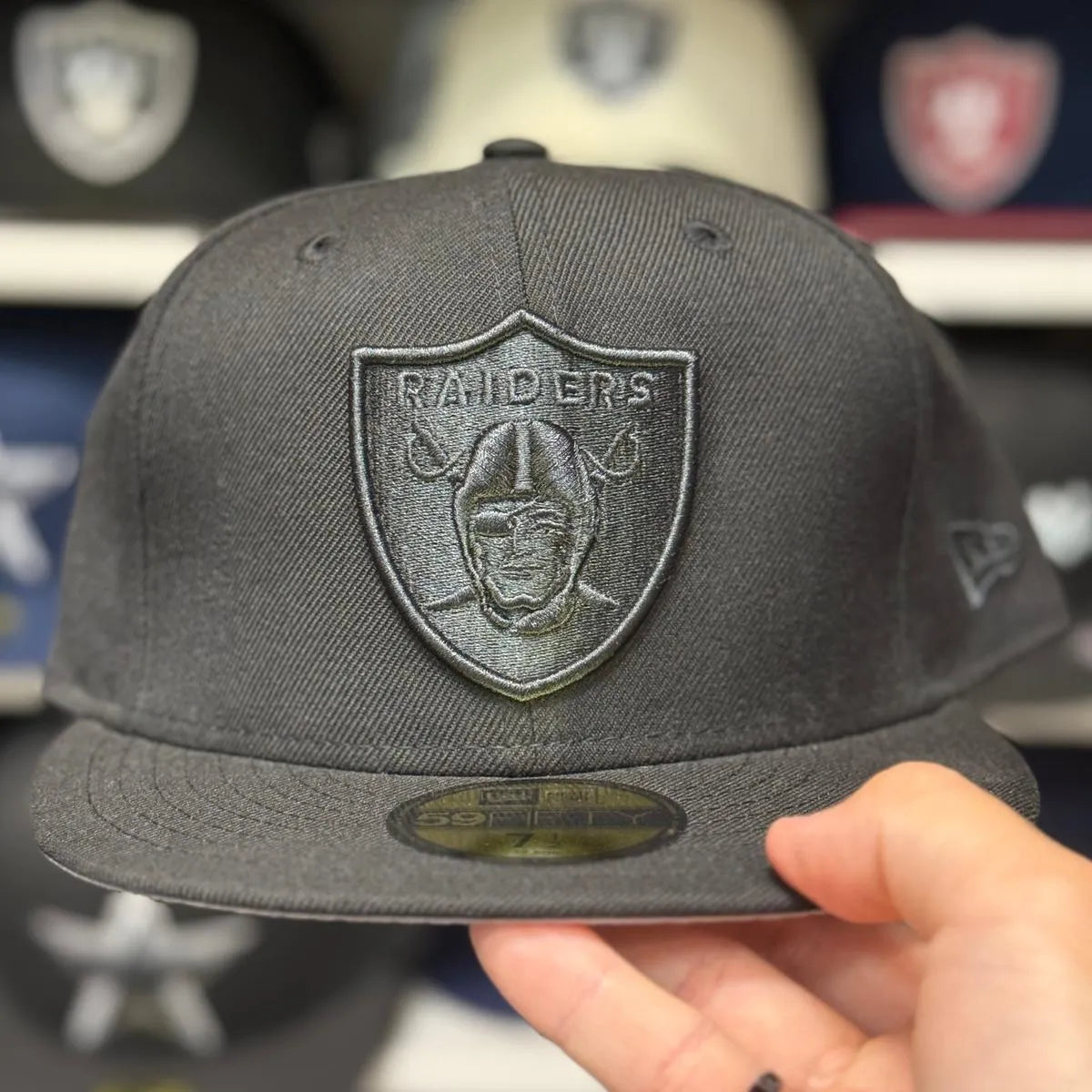 New Era Las Vegas Raiders All Black 59FIFTY Fitted Hat - Product Image