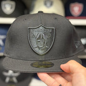 New Era Las Vegas Raiders All Black 59FIFTY Fitted Hat - Product Image
