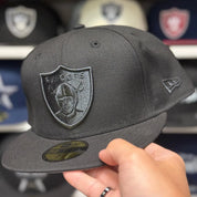 New Era Las Vegas Raiders All Black 59FIFTY Fitted Hat - Product Image