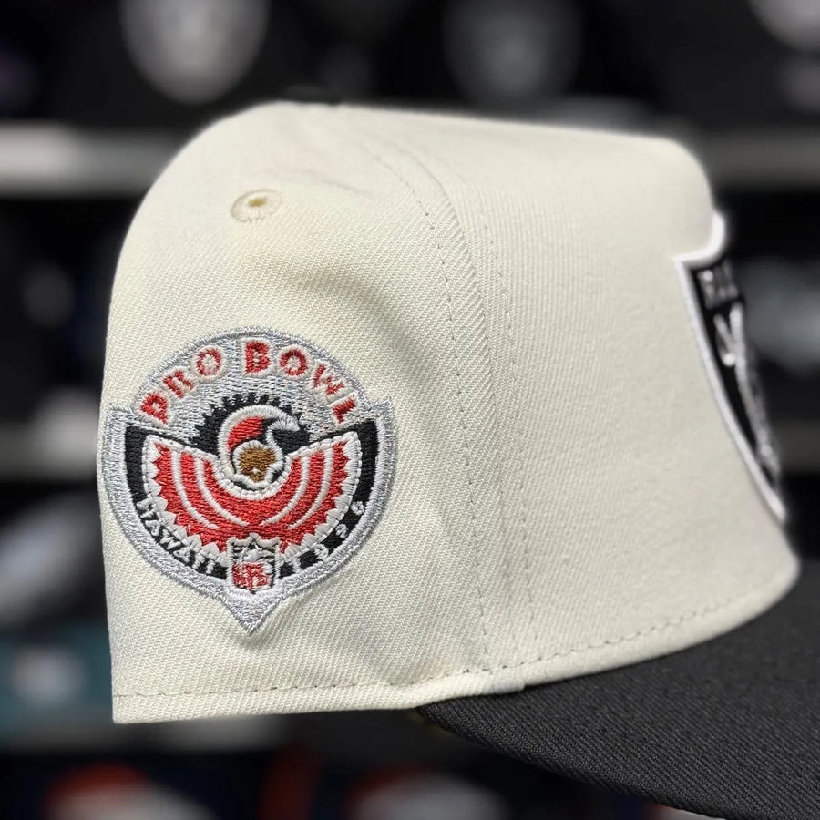 New Era Las Vegas Raiders 'Hawaiian Pro Bowl' A-Frame Creme/Black 9FIFTY Snapback - Product Image