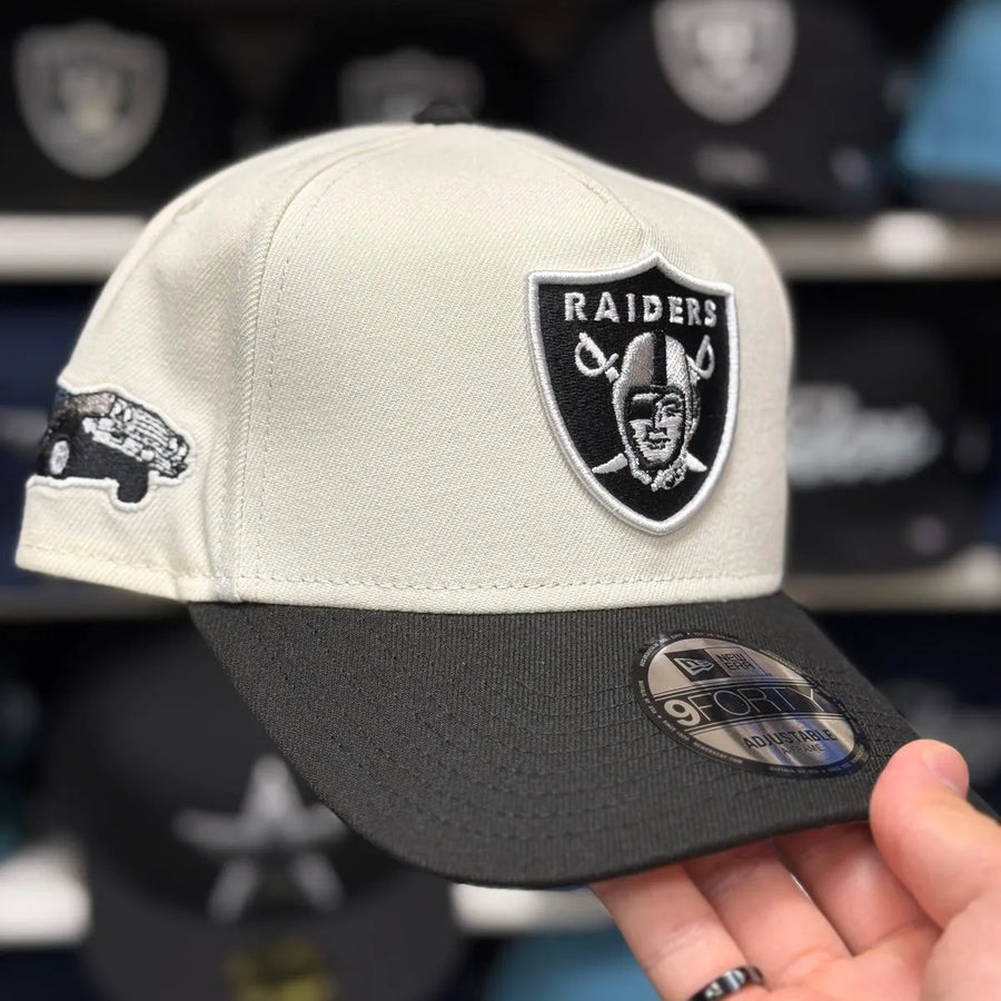 New Era Las Vegas Raiders 'Lowriders' A-Frame Creme/Black 9FORTY Snapback - Product Image