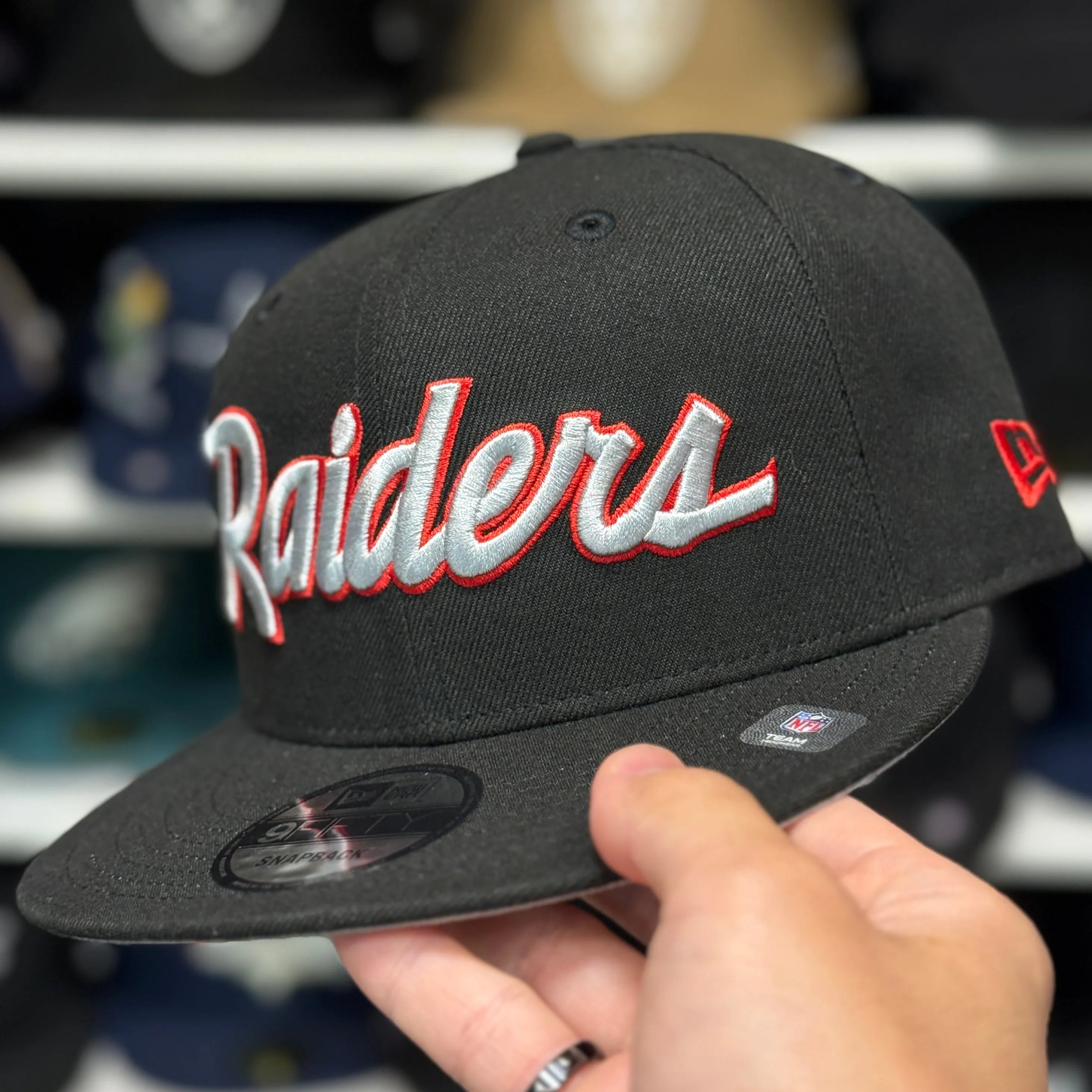 New Era Las Vegas Raiders 'Script Logo' Black 9FIFTY Snapback - Product Image