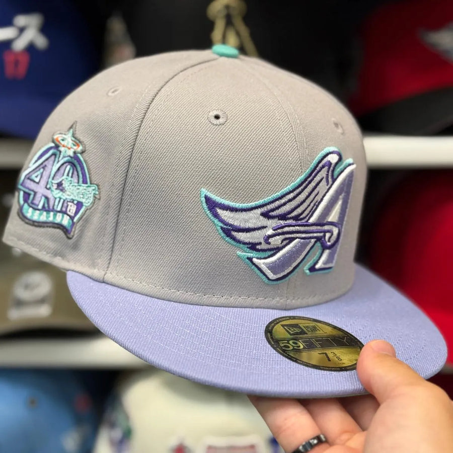 New Era Los Angeles Angels '40th Anniversary' Silver/Periwinkle 59FIFTY Fitted Hat - Product Image