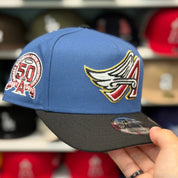 New Era Los Angeles Angels '50th Anniversary' A-Frame Blue/Black 9FIFTY Snapback | Glow in the Dark - Product Image