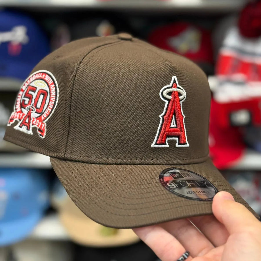 New Era Los Angeles Angels '50th Anniversary' A-Frame Brown/Red 9FORTY Snapback - Product Image