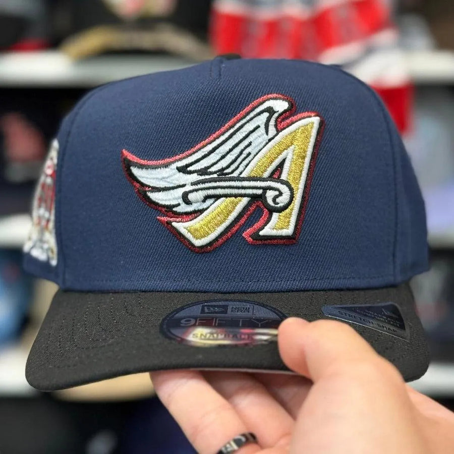 New Era Los Angeles Angels '50th Anniversary' A-Frame Navy/Black 9FIFTY Snapback | Glow in the Dark - Product Image