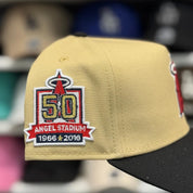 New Era Los Angeles Angels '50th Anniversary' A-Frame Sand/Black 9FORTY Snapback - Product Image