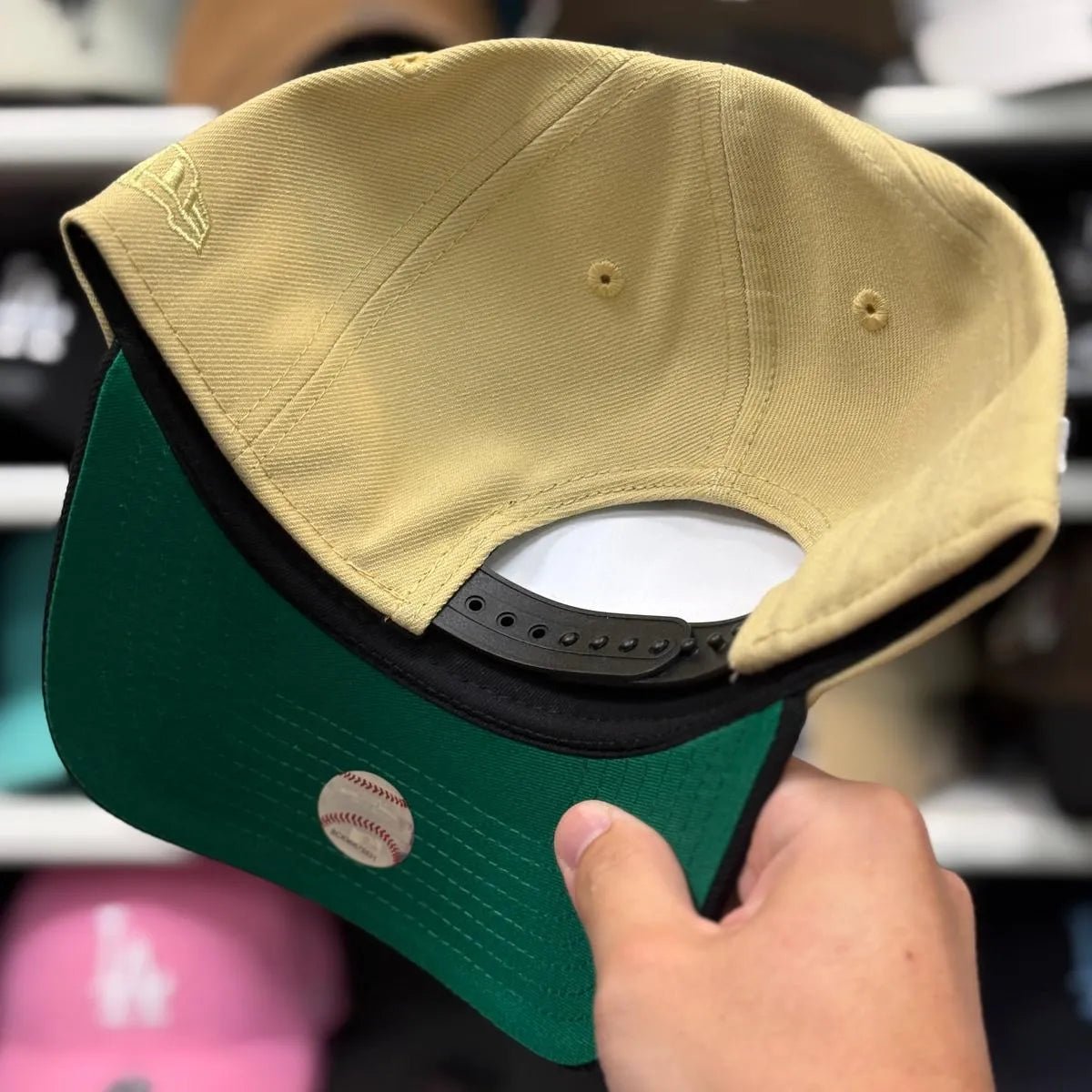 New Era Los Angeles Angels '50th Anniversary' A-Frame Sand/Black 9FORTY Snapback - Product Image